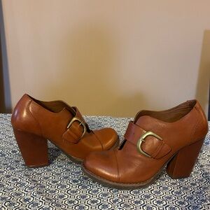 KORKS by KORK-Ease Brown Leather Women's Shoes with Monk strap Buckle
